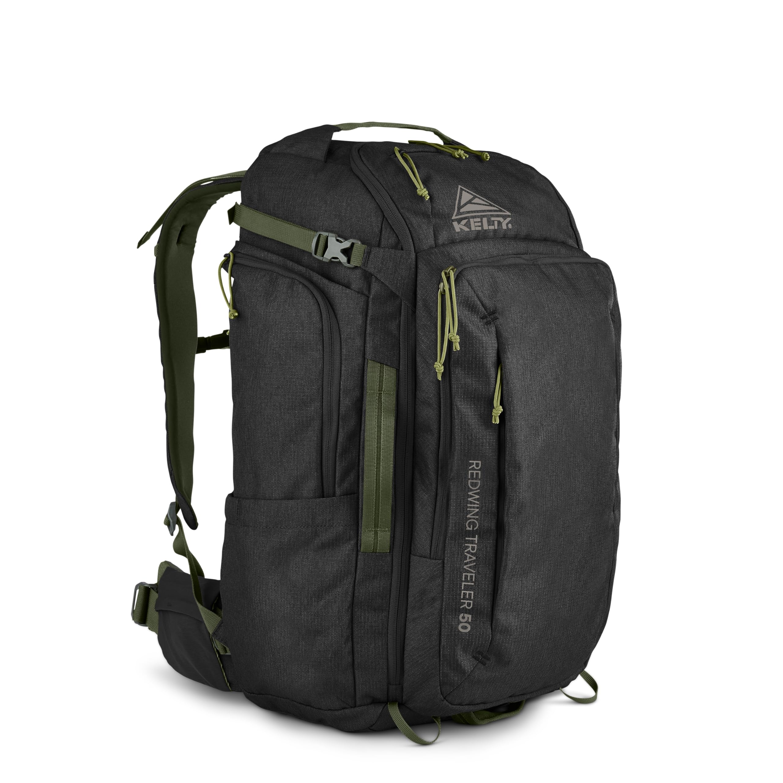 Kelty Redwing Traveler with wide U-zip opening for easy packing and quick access.