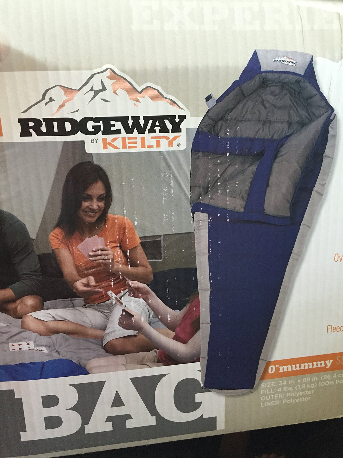 Kelty Ridgeway 0-degree mummy sleeping bag keeps you warm during cold-weather camping.