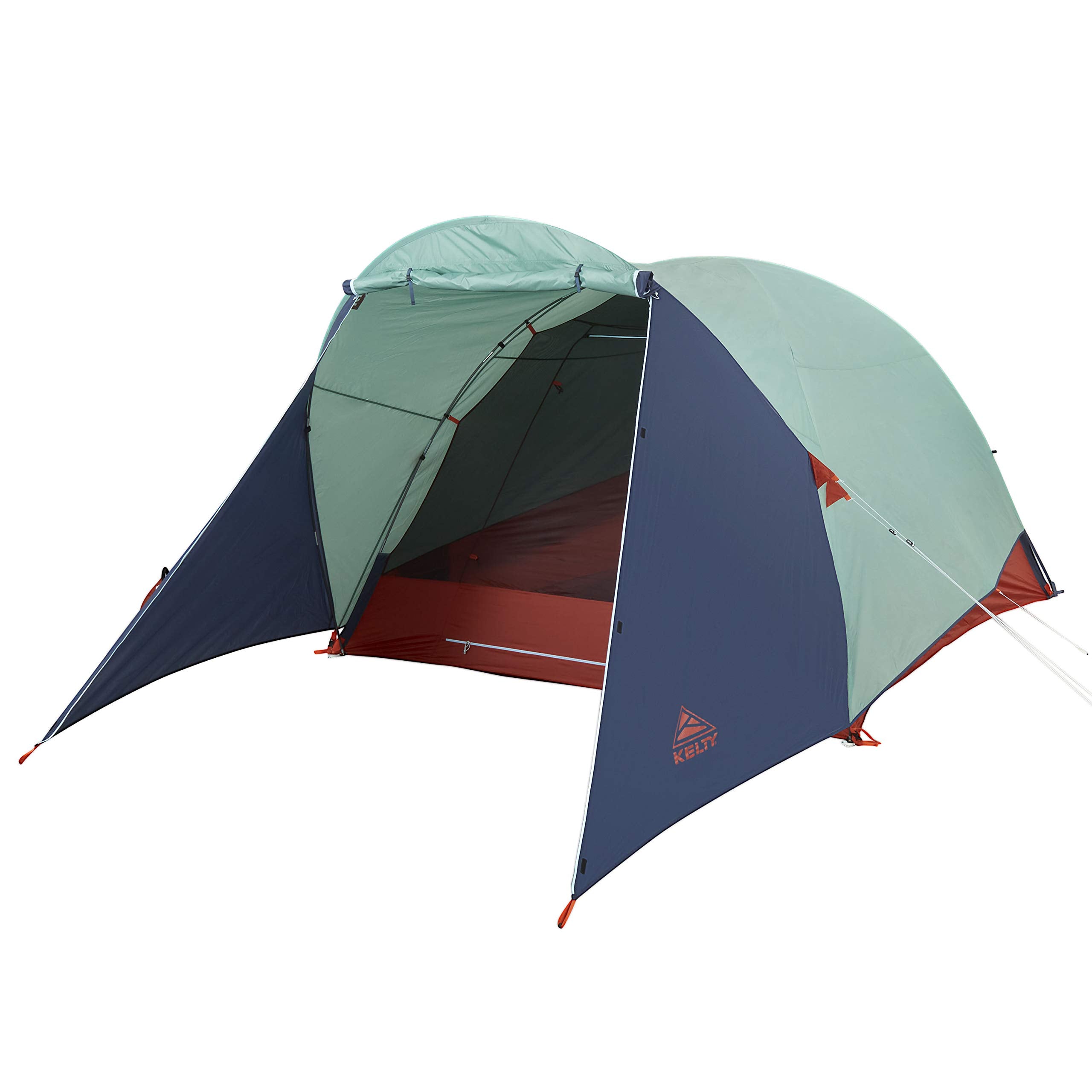 Kelty Rumpus tent setup shows freestanding shelter ideal for family car camping.