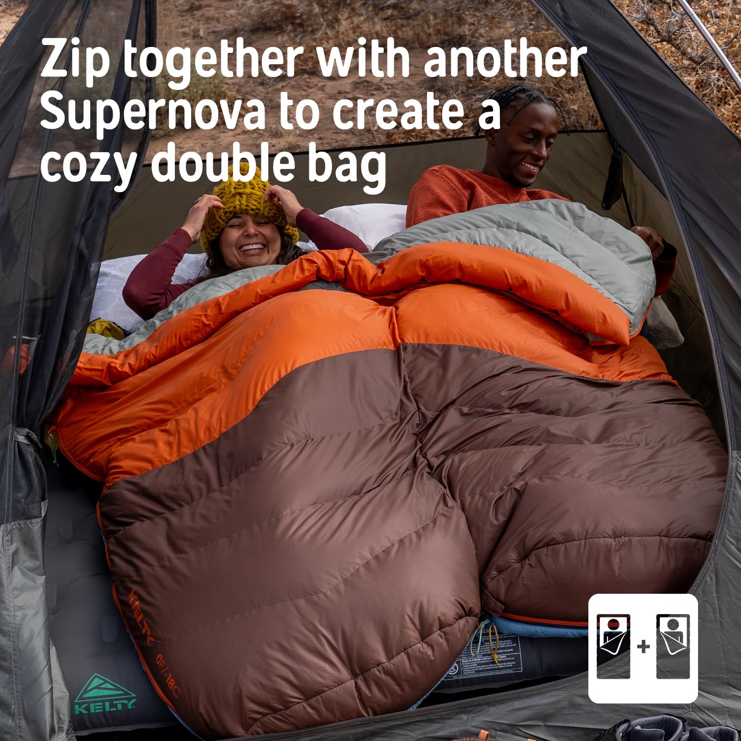 Kelty Supernova roomy shape for varied sleepers and positions.