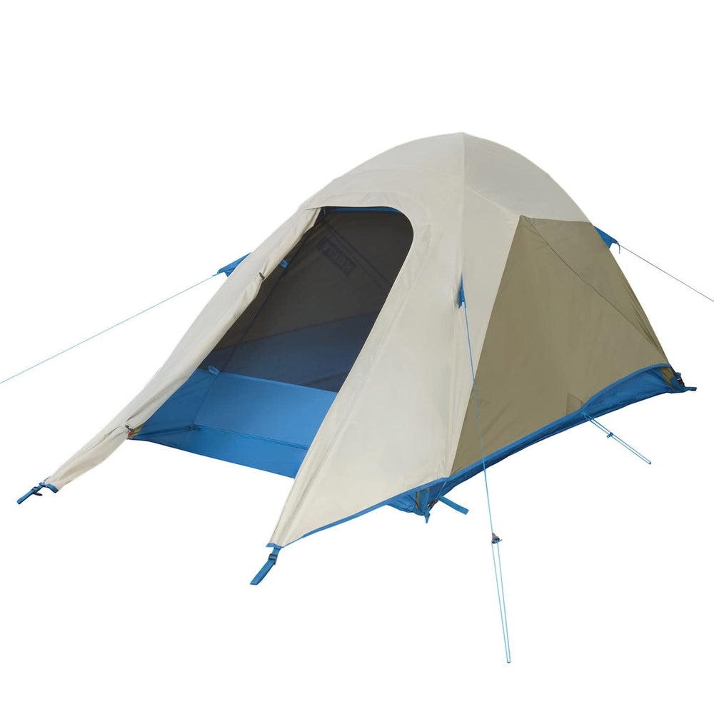 Kelty Tanglewood 2P clip-on rainfly enables quick, dry shelter setup