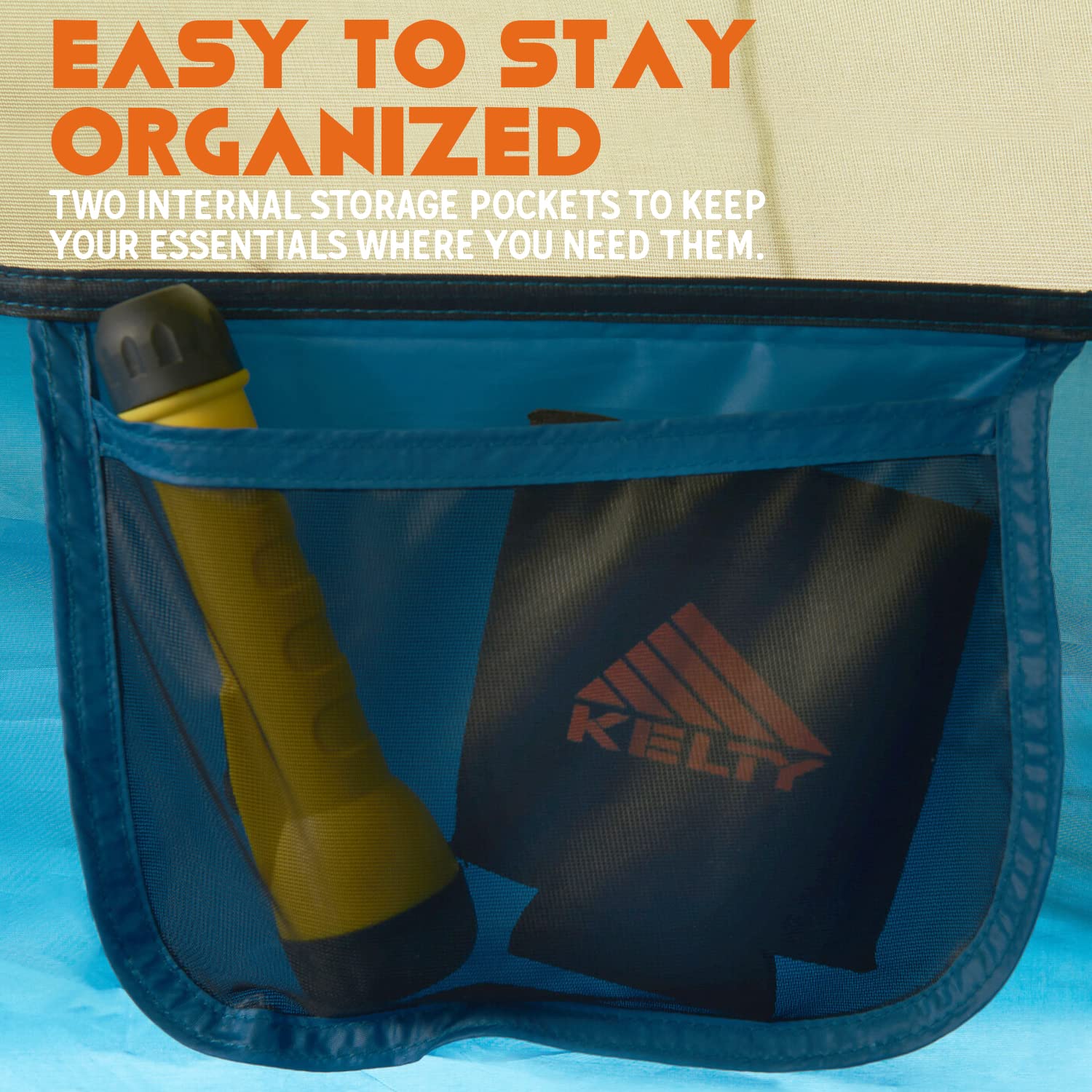 Kelty Tanglewood-shark-mouth-pack: compact pack-down in the Shark Mouth carry bag.