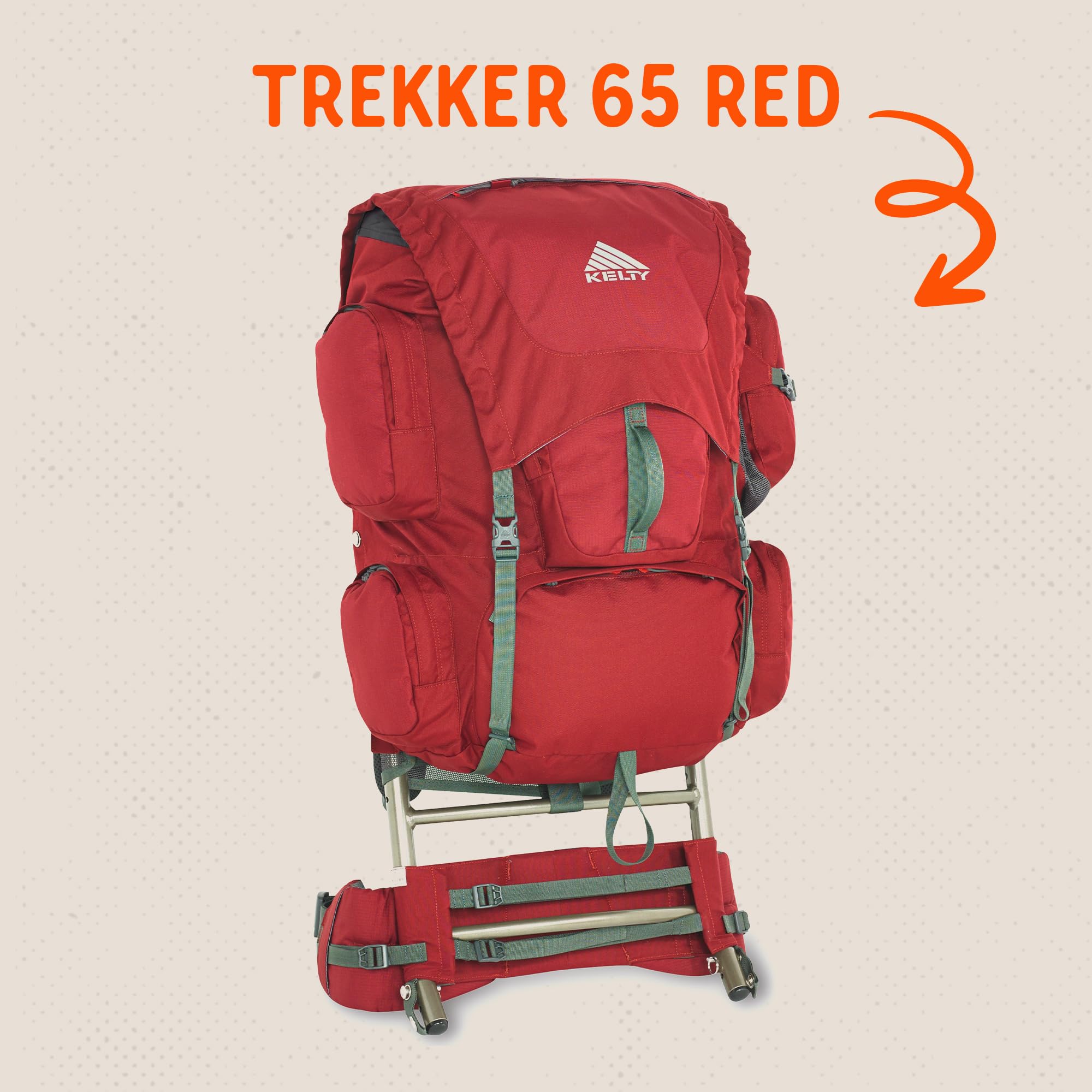 Kelty Trekker 65 top lid converts to sling pack for quick transitions