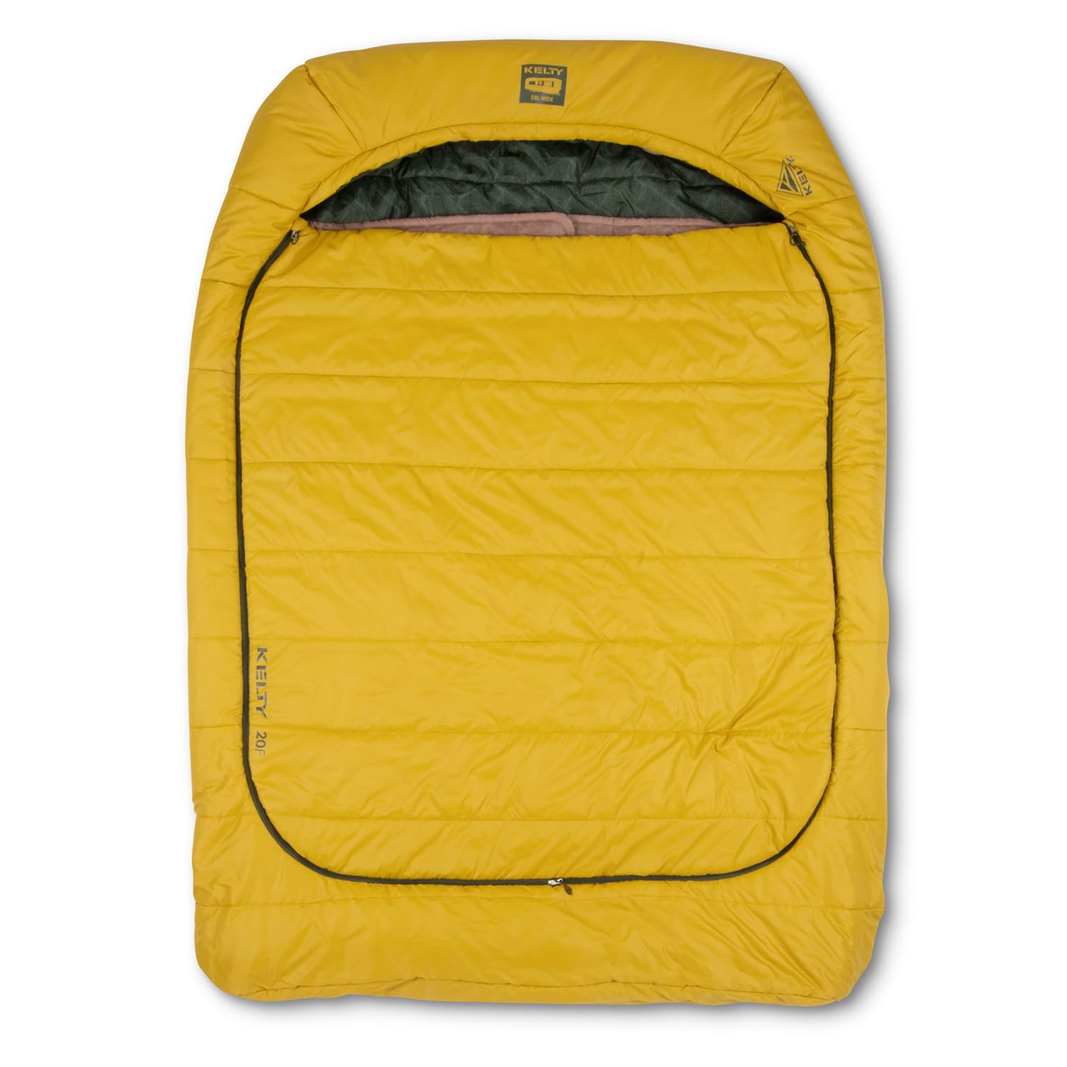 Kelty Tru.Comfort Doublewide 2P in Olive hood fits two standard pillows