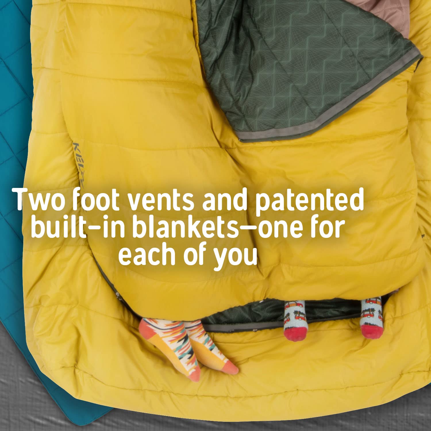 Kelty Tru.Comfort Doublewide hang loops for extra storage or drying.