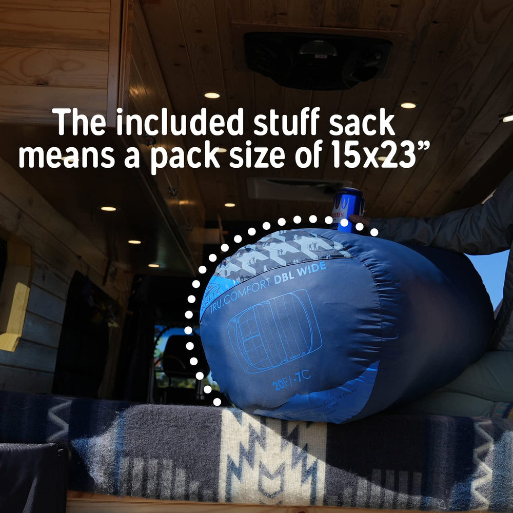 Kelty Tru.Comfort Doublewide sleeping pad loops prevent bag movement.
