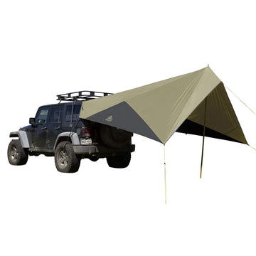 Kelty Waypoint Tarp beach coverage provides shade and rain protection for outdoor getaways.