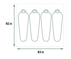 Kelty Wireless 4 Footprint under tent demonstrates fit and weather-ready edge.