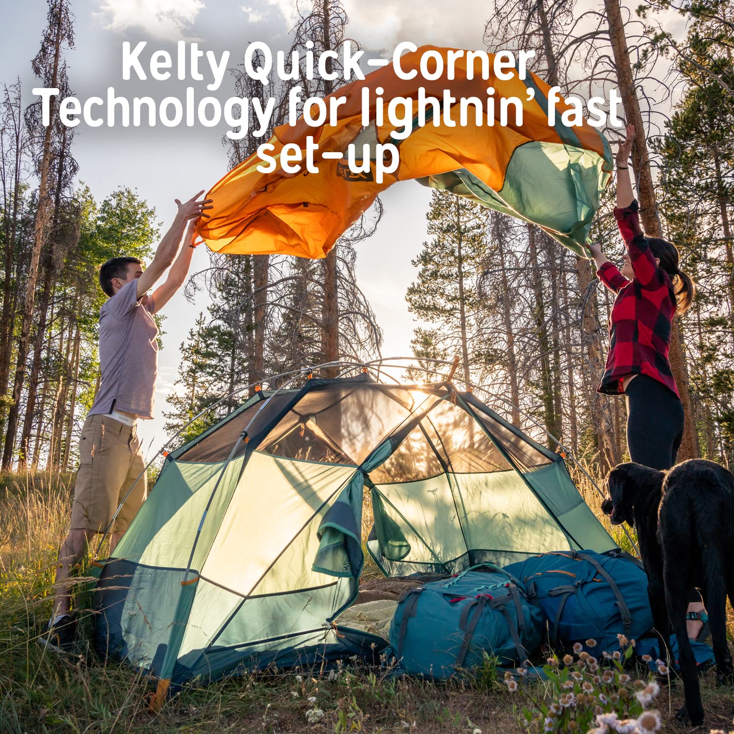 Kelty Wireless two-vestibule layout maximizes gear storage