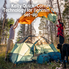 Kelty Wireless two-vestibule layout maximizes gear storage