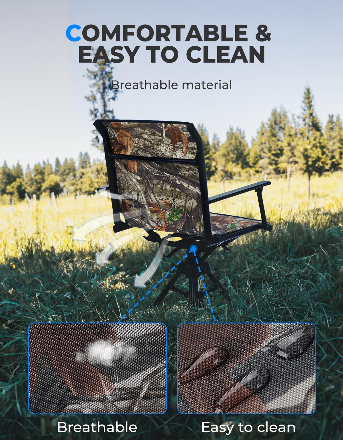 KEMIMOTO four swivel feet for stable on uneven ground.