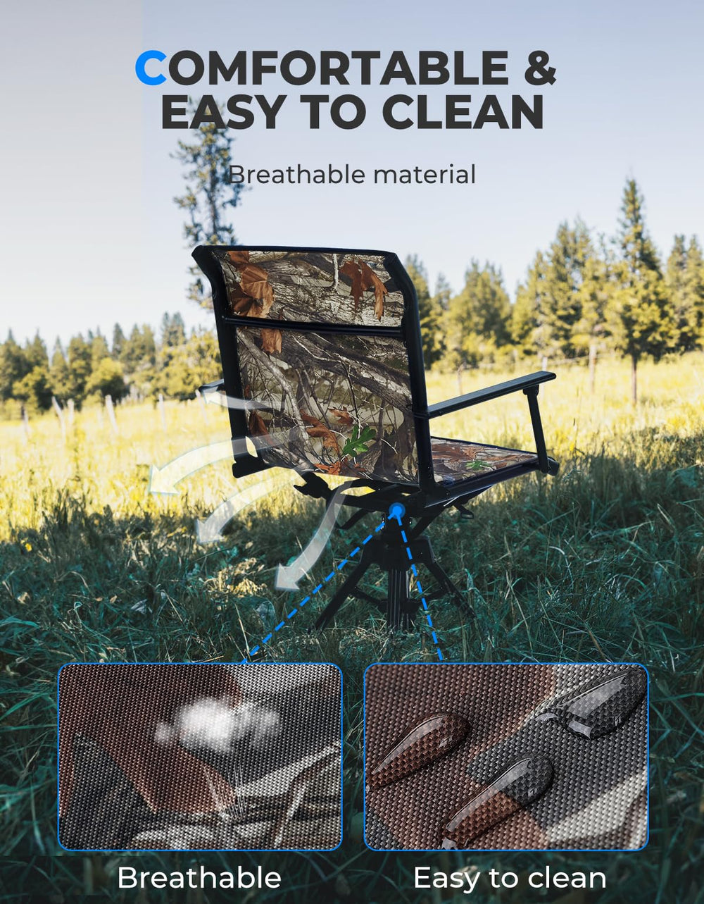 KEMIMOTO four swivel feet for stable on uneven ground.