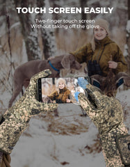 KEMIMOTO heated camo gloves three heat settings dial for customizable comfort