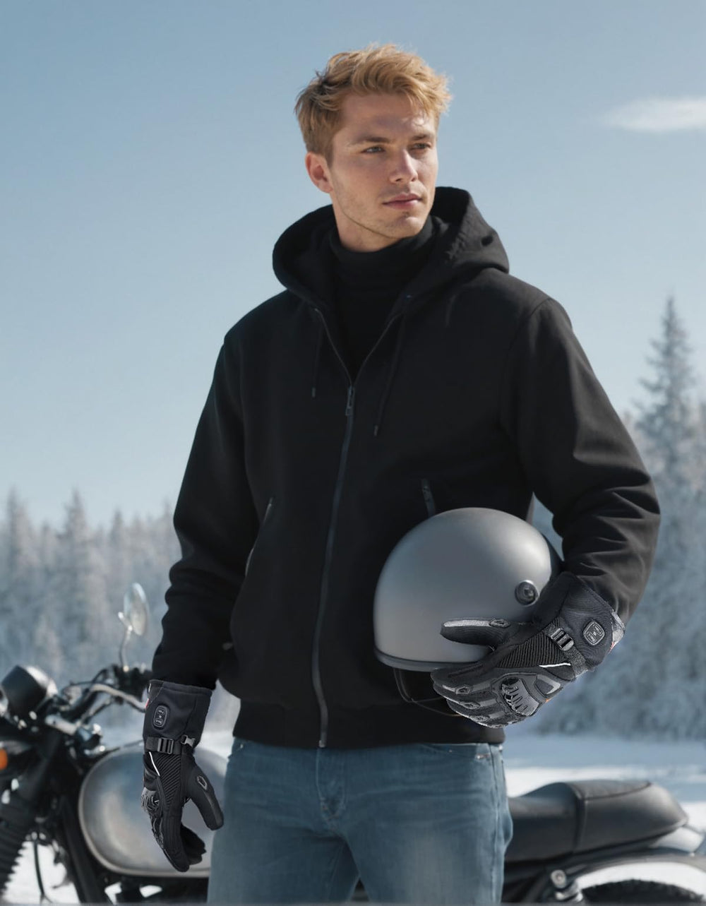 KEMIMOTO heated gloves touchscreen fingertips allow GPS use without removing gloves
