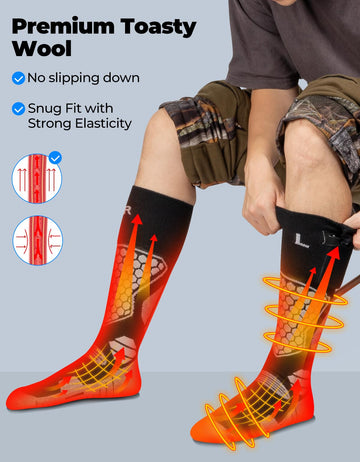 KEMIMOTO heated socks toe-heat-zone targets warmth at toes for comfort on cold days
