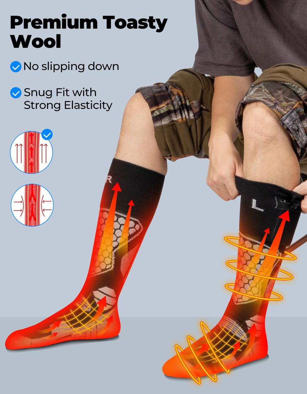 KEMIMOTO heated socks toe-heat-zone targets warmth at toes for comfort on cold days