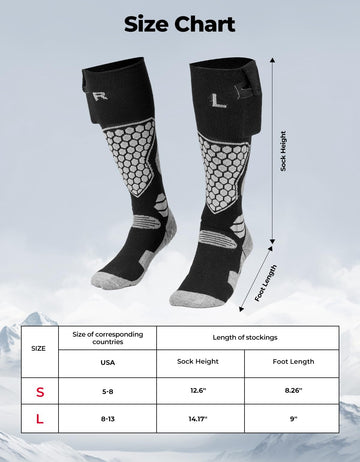KEMIMOTO heated socks unisex-fit suitable for men and women in winter activities