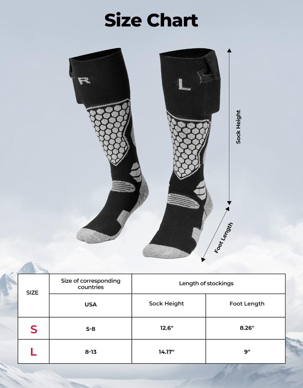 KEMIMOTO heated socks unisex-fit suitable for men and women in winter activities