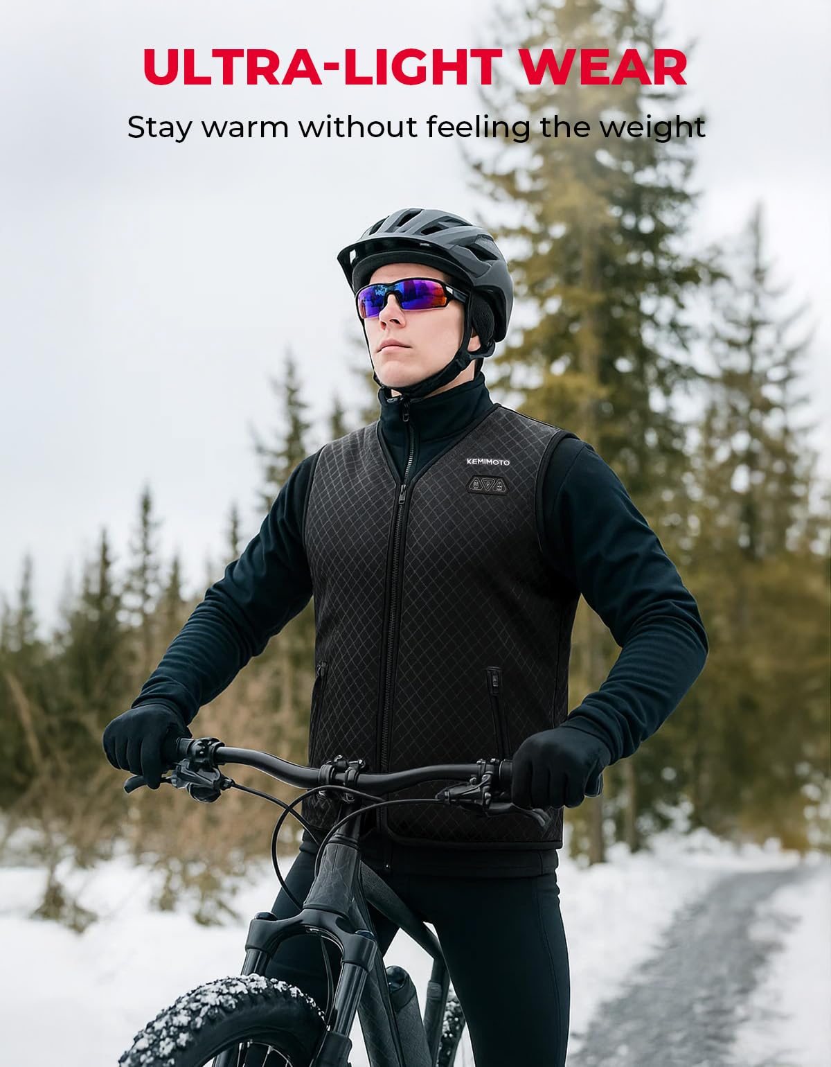 KEMIMOTO heated vest abdomen back waist heat zones deliver even warmth