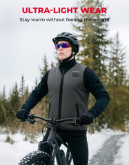 KEMIMOTO heated vest side profile shows slim fit ideal for layering.