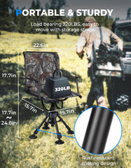 KEMIMOTO hunting chair rotation 360 no noise for quick shots.