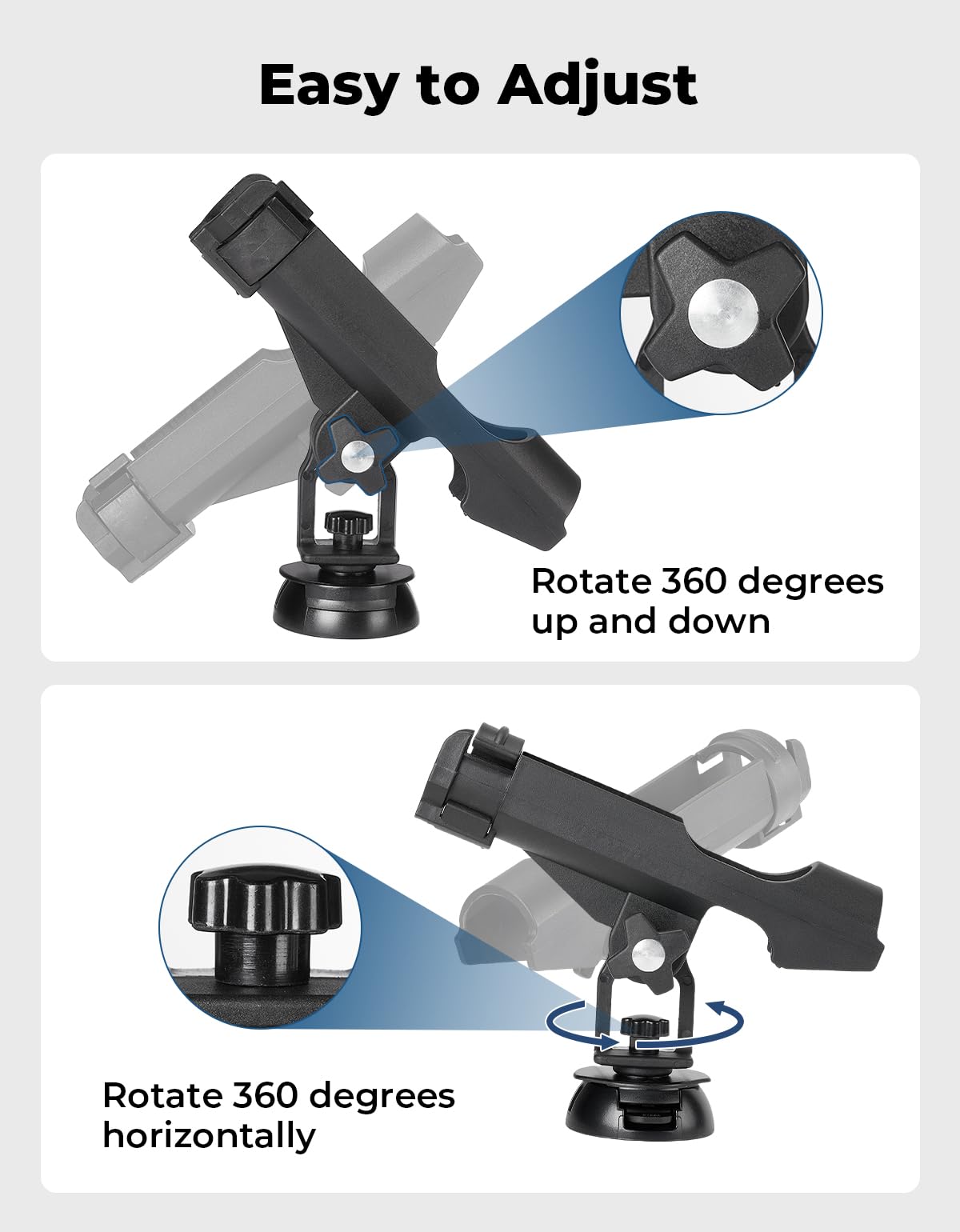 T-shaped screw track mounting installation for kayak rod holder