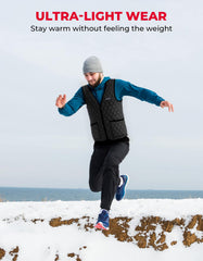 KEMIMOTO vest front heating zones enable customizable warmth in cold moments.