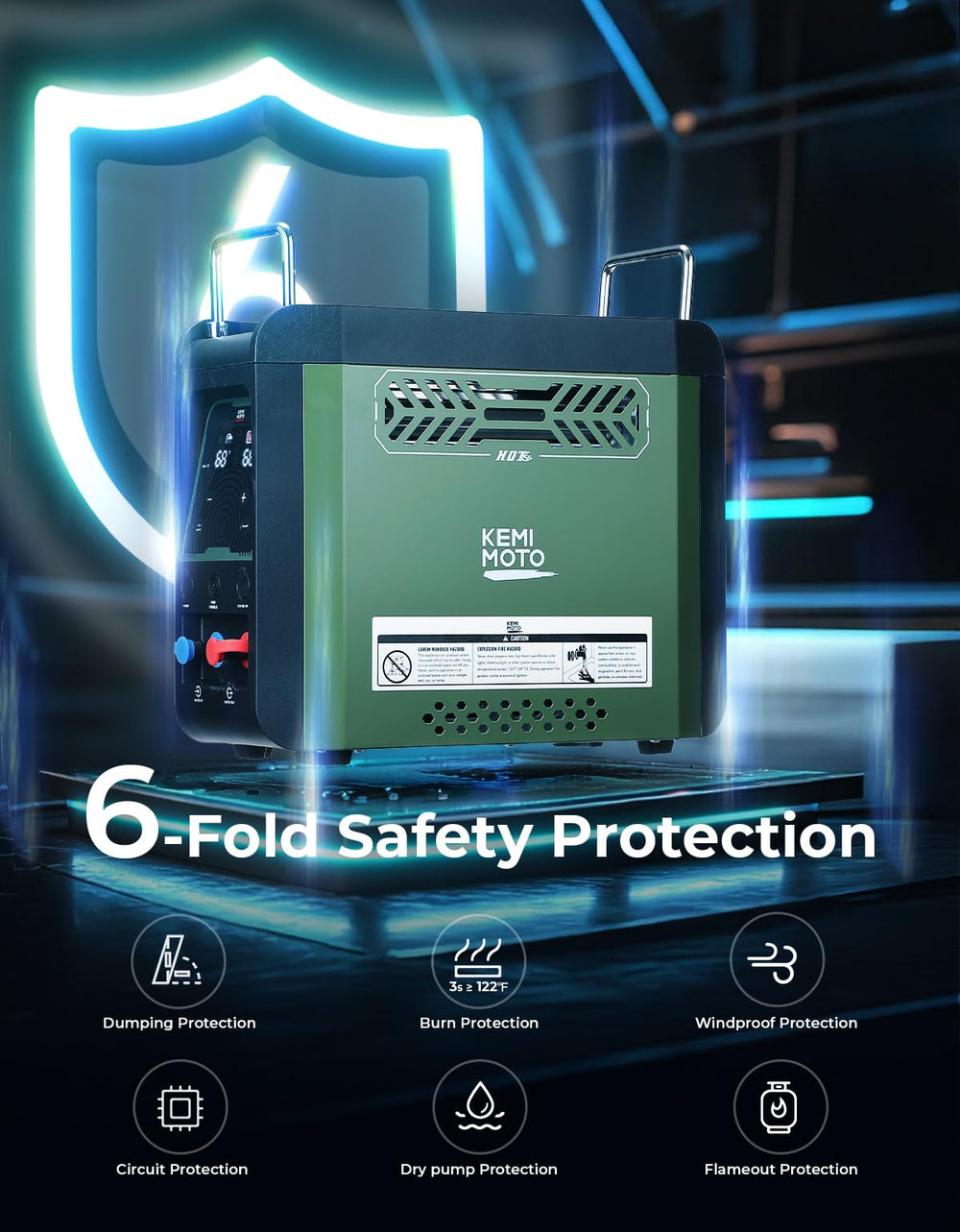 KEMIMOTO water heater demonstrates lightweight portability for camping