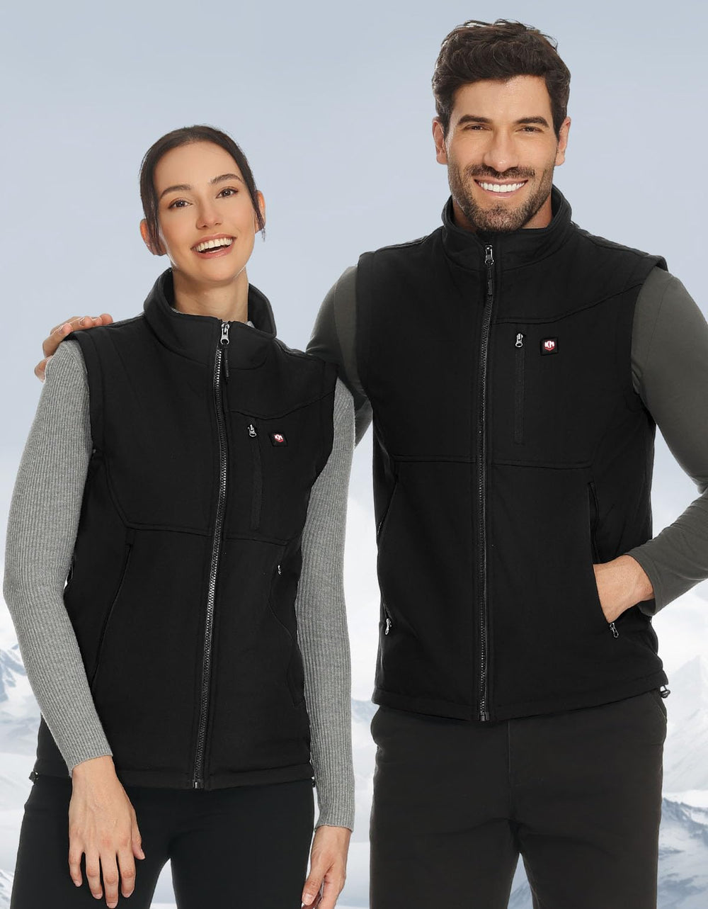 KEMIMOTO vest supports winter activities like hiking or skiing with warmth