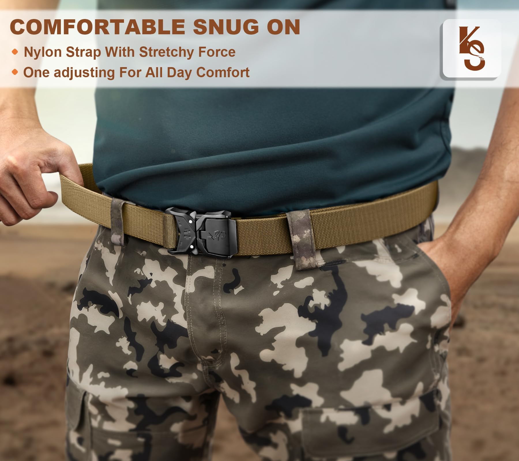 KEMISANT Belt heavy-duty nylon strap supports outdoor tools for demanding workloads.
