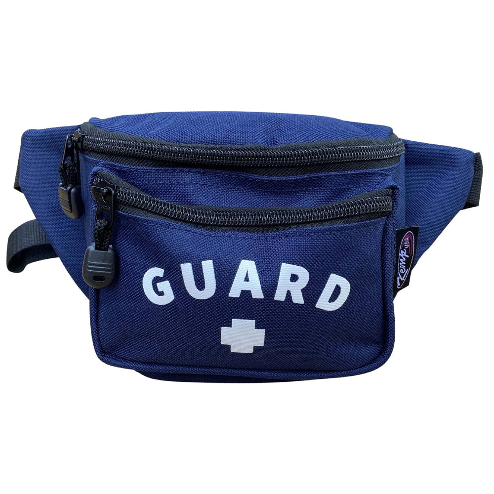 Kemp USA Lifeguard Hip Pack navy side view highlighting compact design.