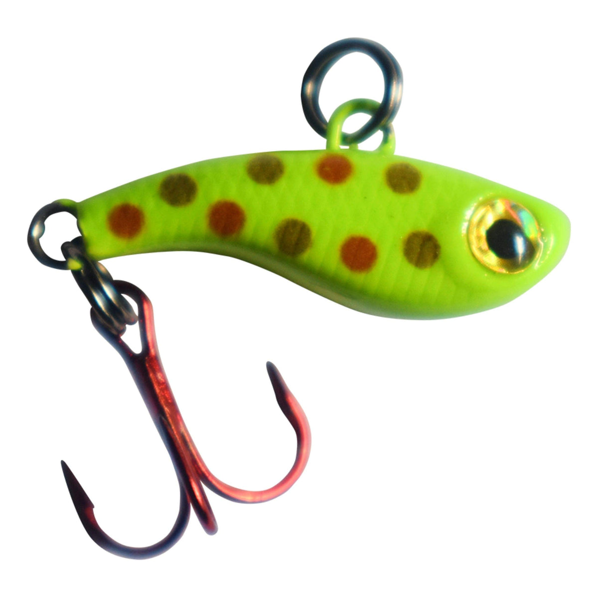 Kenders Outdoors T-Rip Mini Vibe Bait Chartreuse WonderBread Glow; attracts panfish.