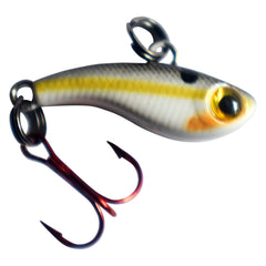 Kenders Outdoors T-Rip mini vibe bait in fry color with dense tungsten core for accurate casts.