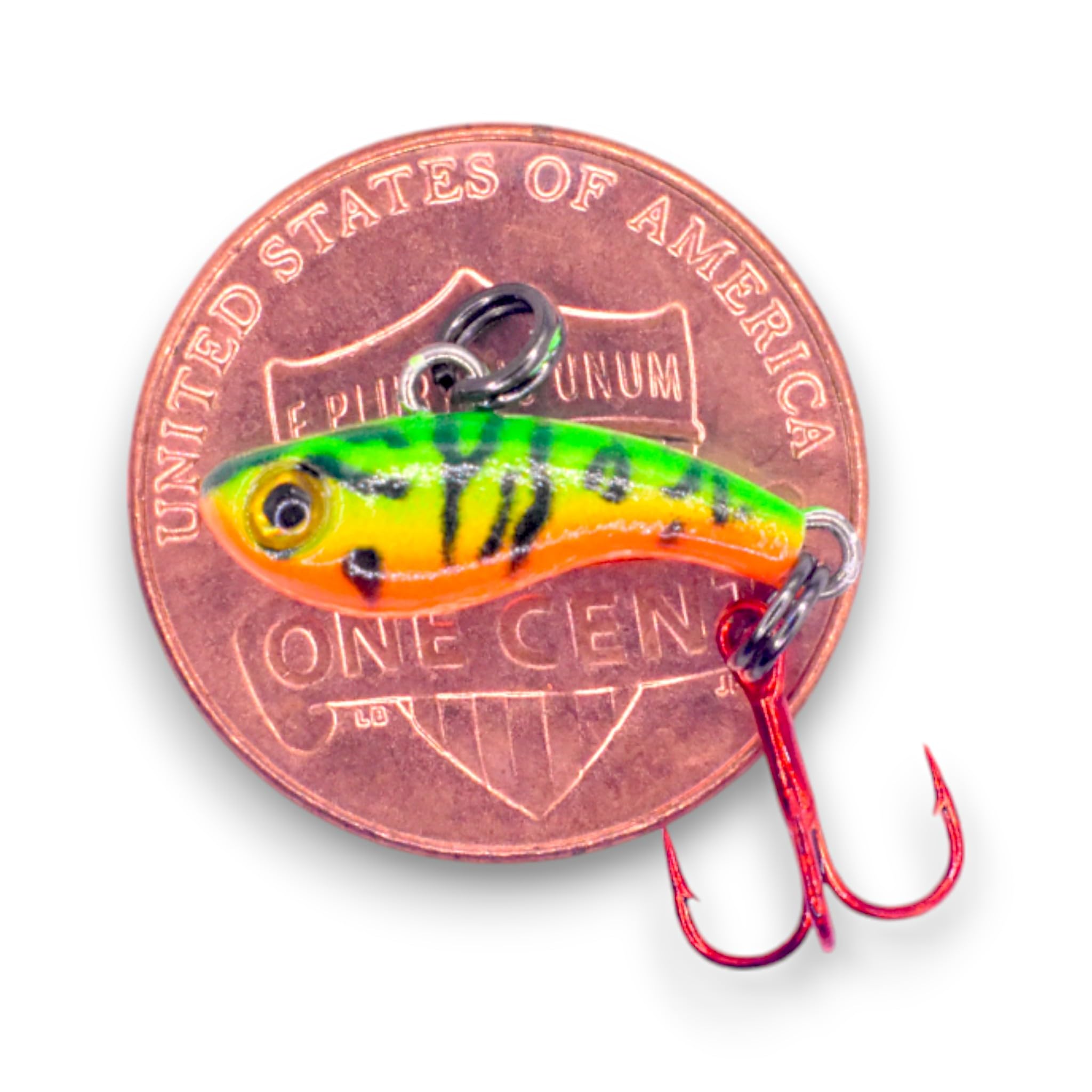 Kenders Outdoors Tungsten T-Rip Mini Vibe Bait FireTiger, ideal for panfish attraction and quick casts