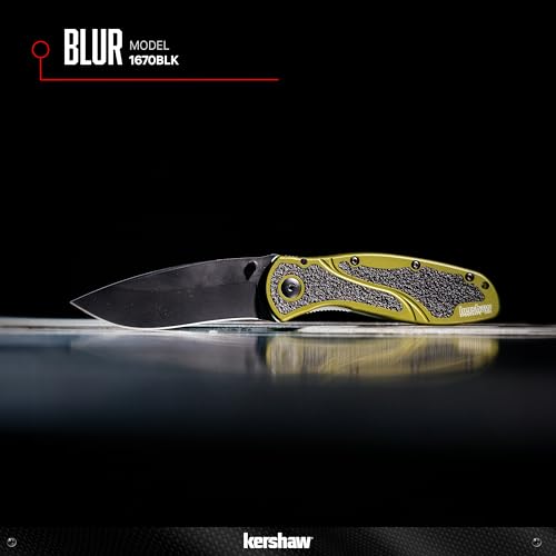 Close-up of Kershaw Blur 3.4 inch stainless steel blade