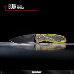 Close-up of Kershaw Blur 3.4 inch stainless steel blade