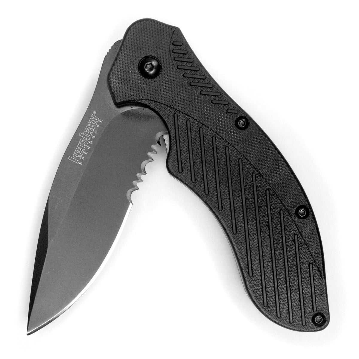 Kershaw Clash black serrated pocketknife in compact EDC form