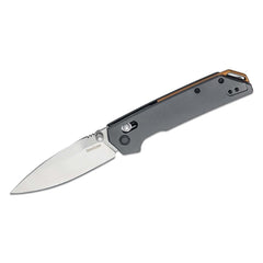 Open view of Kershaw Iridium folding knife with gray aluminum handle