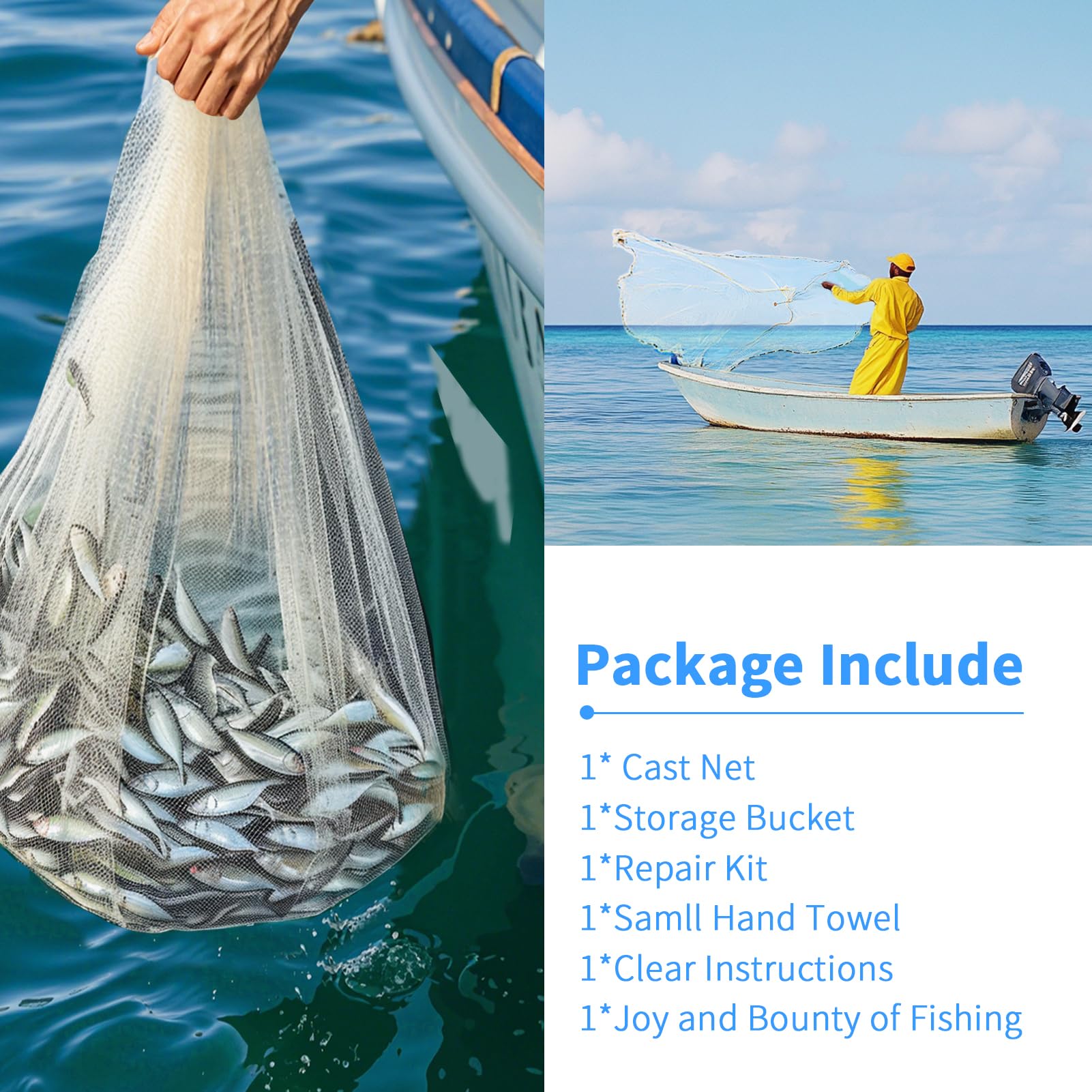 KescherAb repair kit included with the cast net for easy maintenance