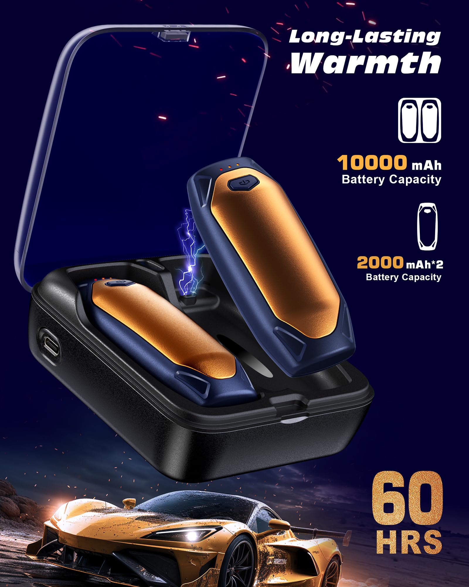 Kesguar charging case display shows compact, organized power for long trips.