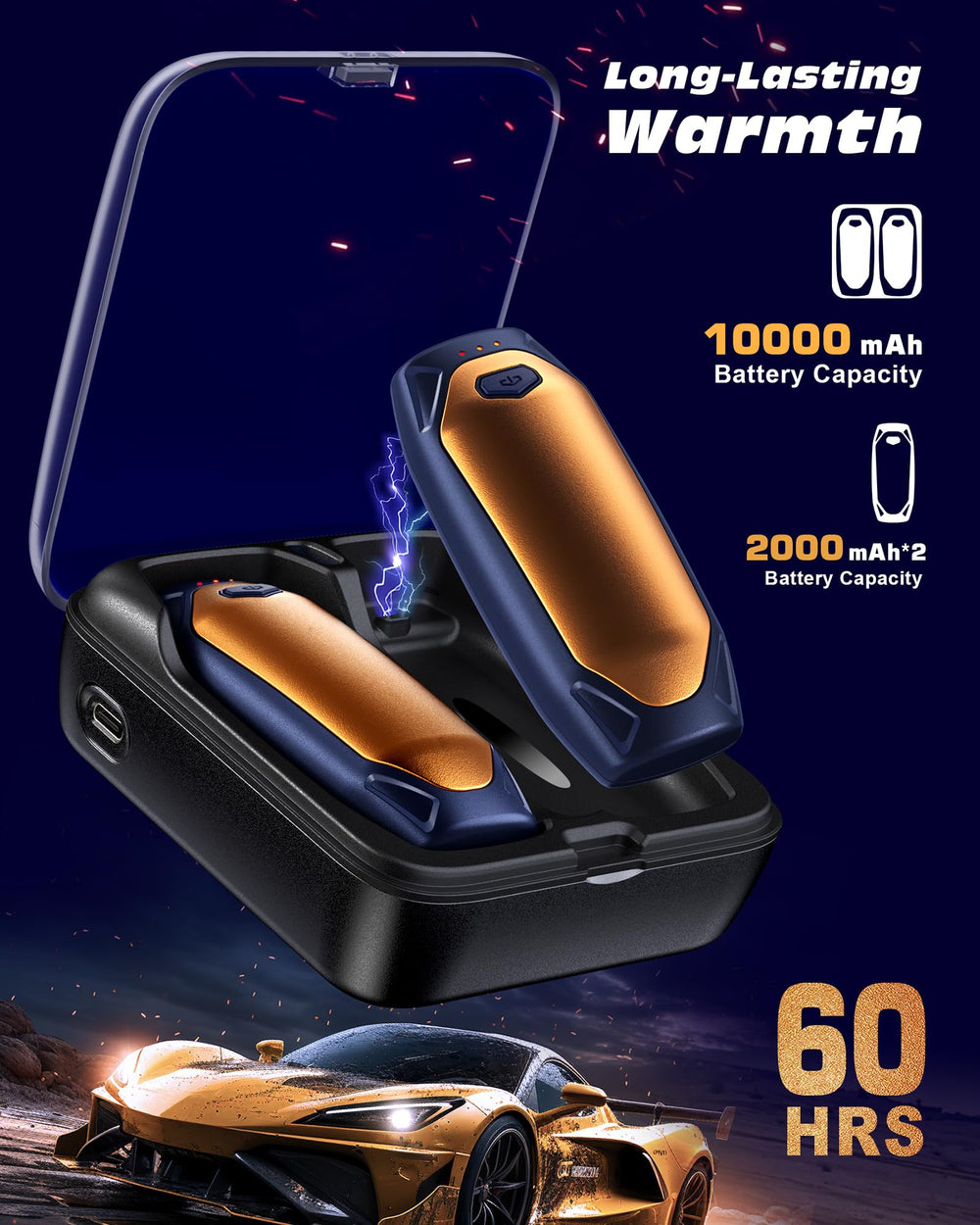 Kesguar charging case display shows compact, organized power for long trips.