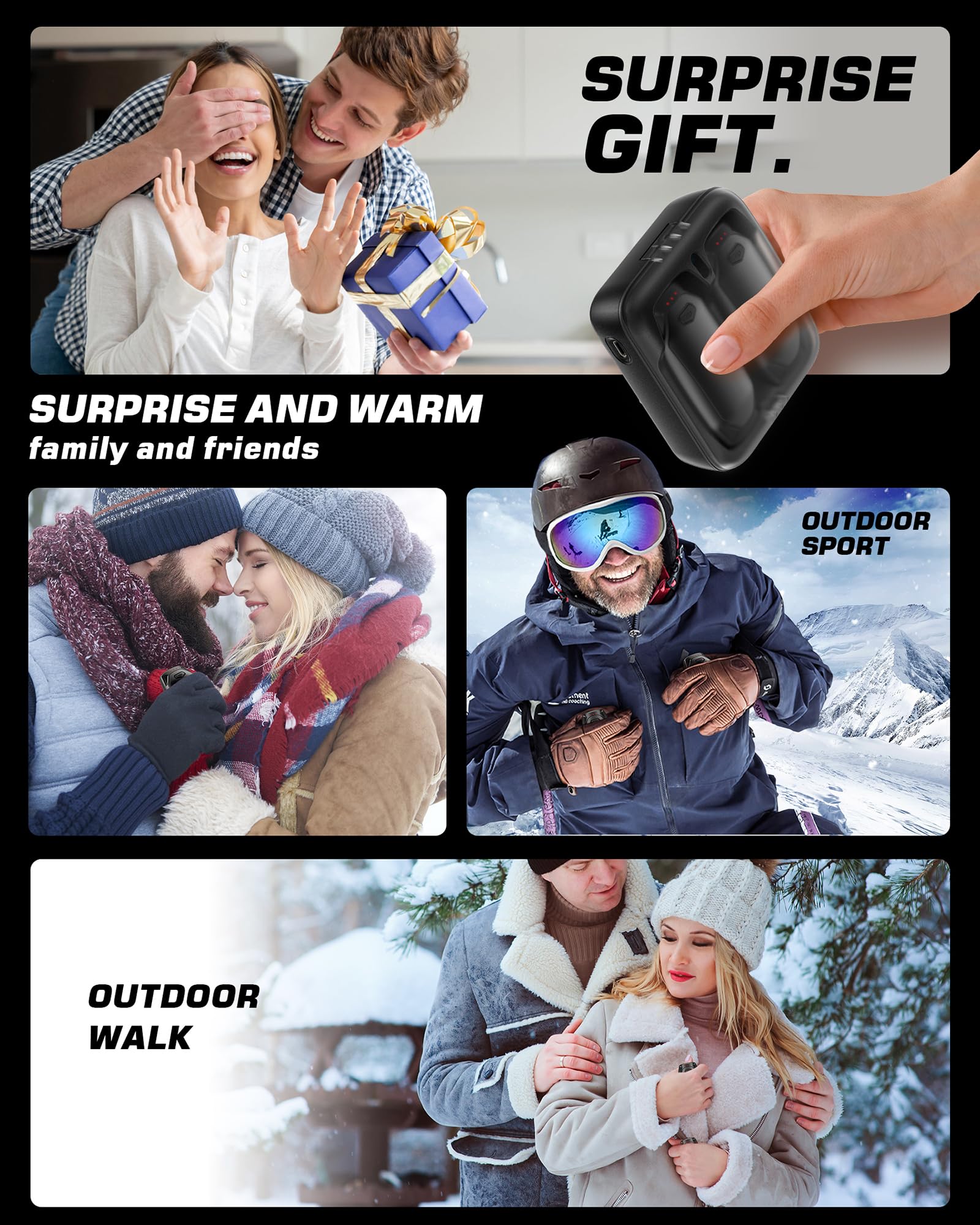 Kesguar hand warmers outdoors in camping or hunting scenarios.