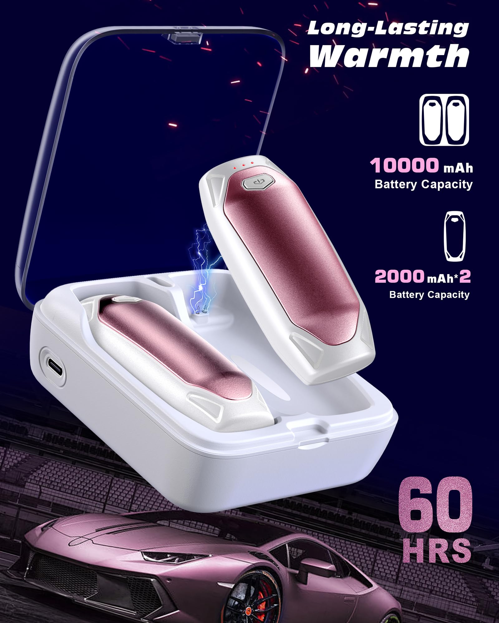 Kesguar Hand Warmers charging case demonstrates on-the-go recharging