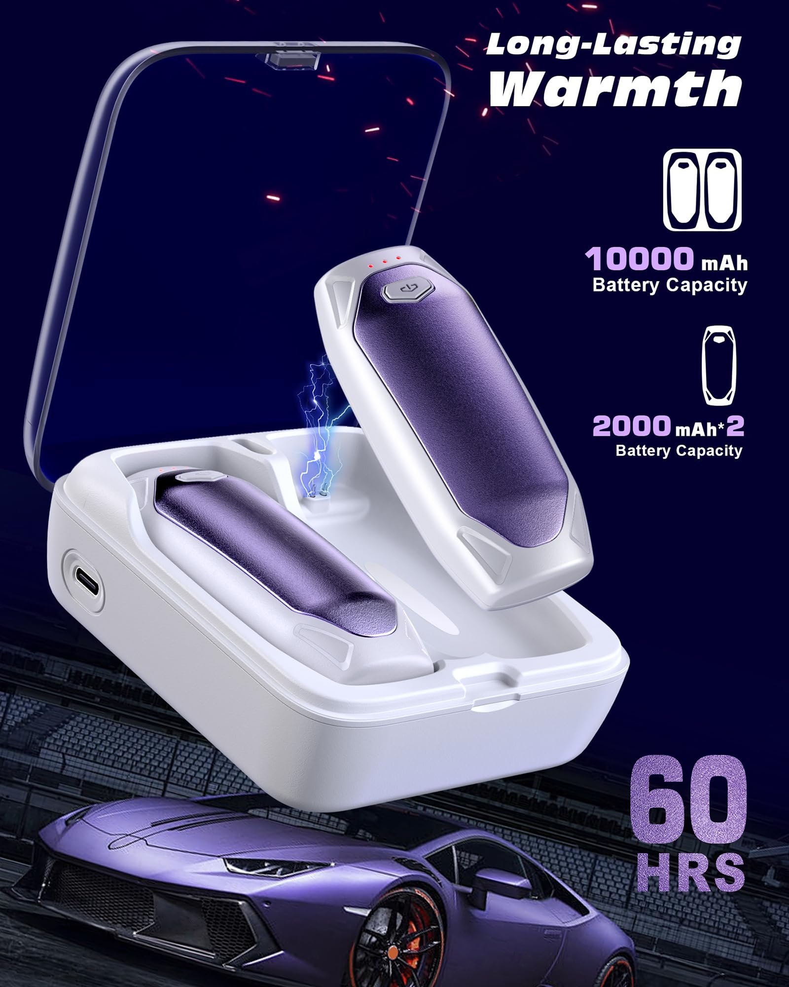 Kesguar hand warmers 2-pack side view showing slim pocket-friendly profile