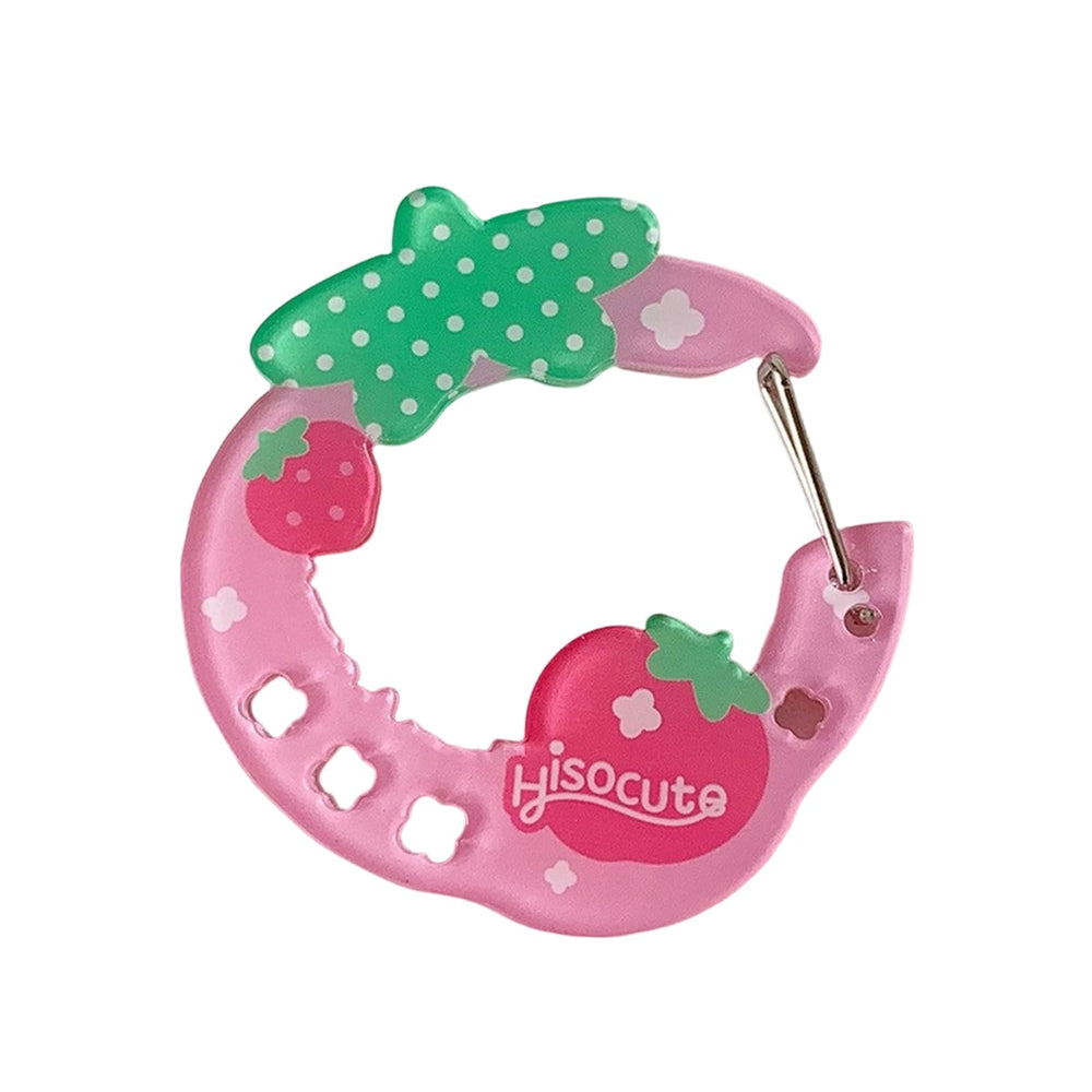 KEXIAO acrylic carabiner strawberry pendant for stylish key carrying.