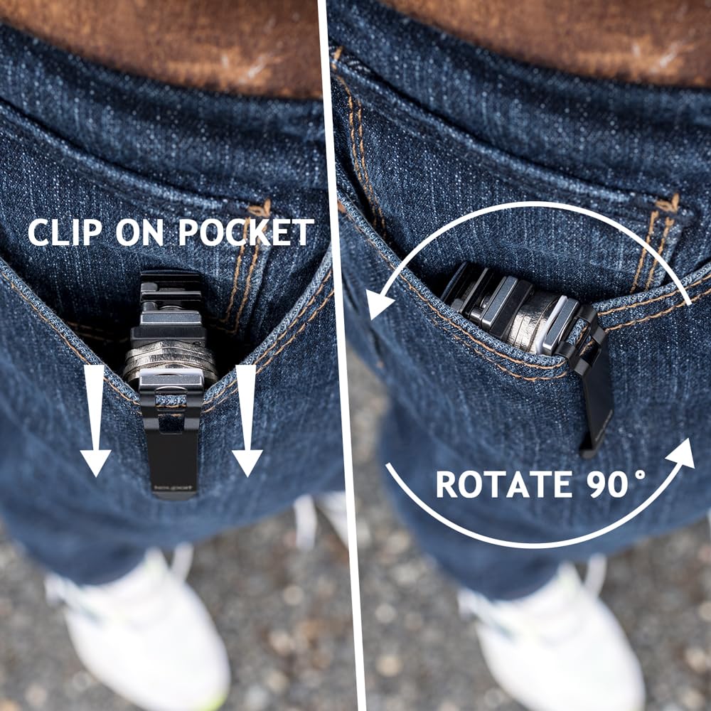 KO pocket clip attached to Pivot or Slide chassis