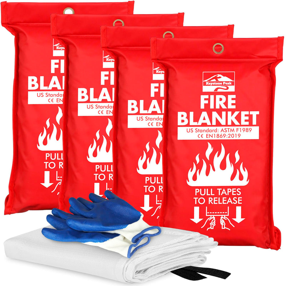Keystone Peak emergency fire blanket 4-pack folded for quick kitchen fire response