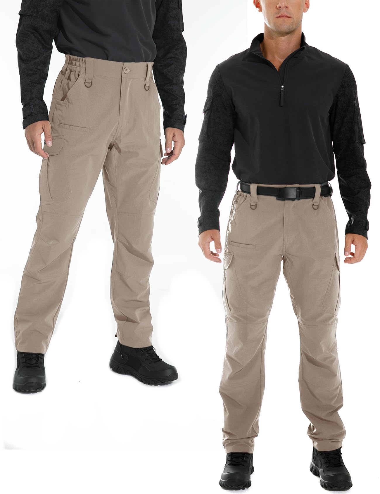 KFUBUO relaxed fit tactical pants offering roomy comfort for all day wear.