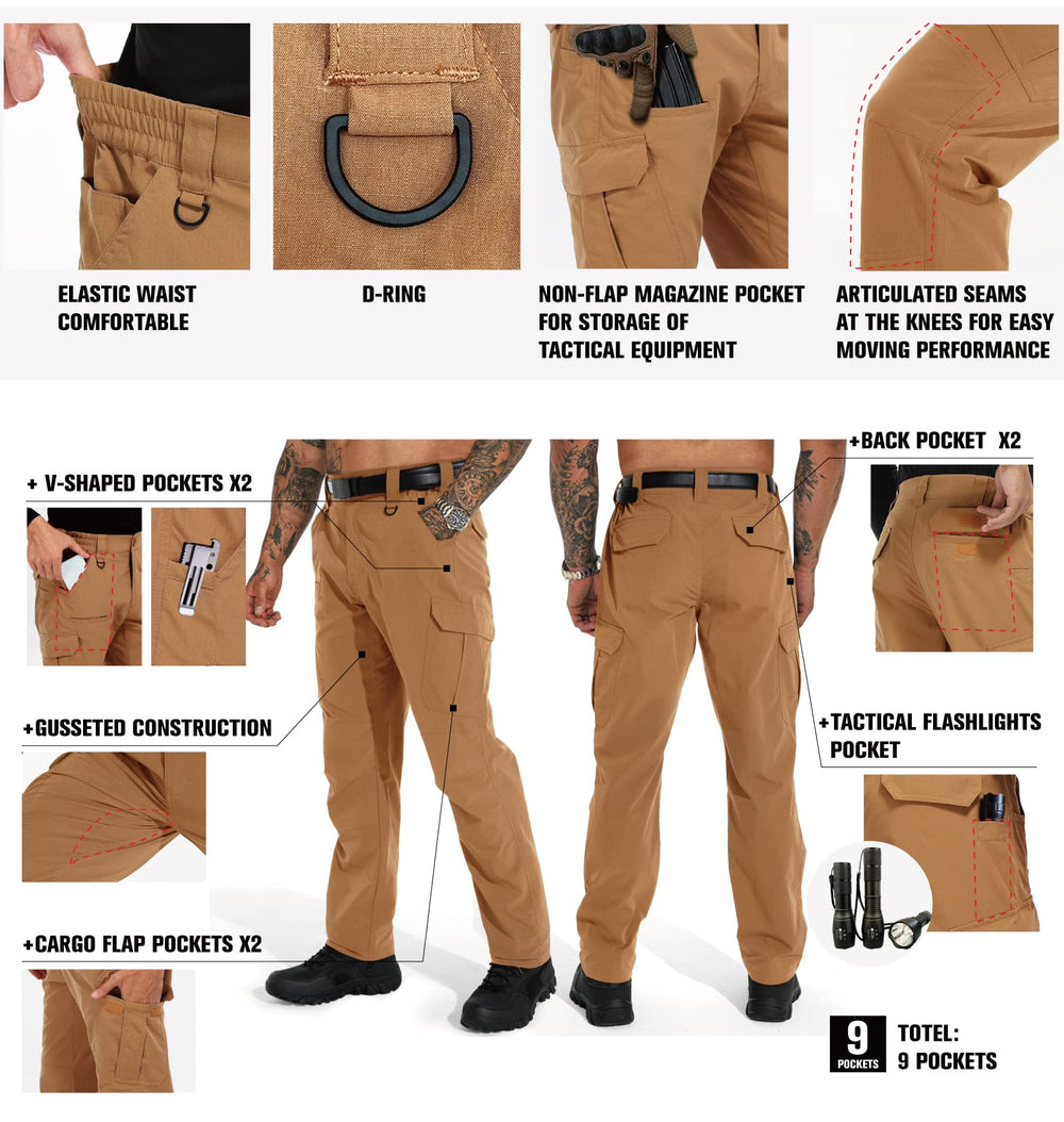 KFUBUO straight fit tactical pants blending modern silhouette with rugged performance.