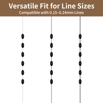 Size S bobber stops for lines 0.15–0.24 mm